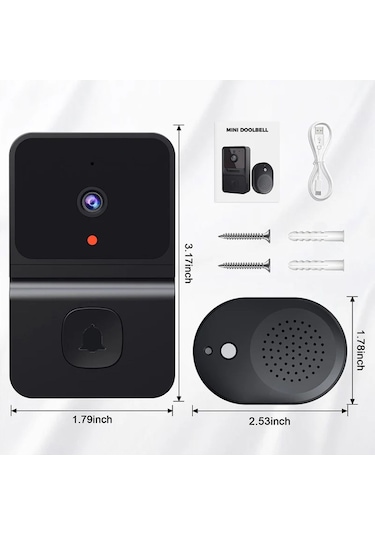 Z30 Mini Akıllı Görüntülü Kapı Zili 1080p Çift Yönlü Ses Özelliği Gece Görüşü Güvenlik Sistemi