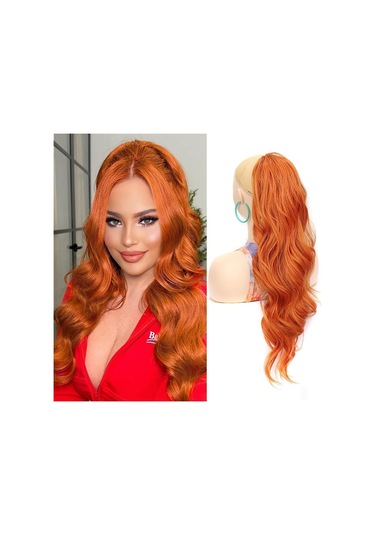Cbtx Örgü İpli Uzun Dalgalı Kıvırcık Kadın At Kuyruğu Peruk, Renk: 6