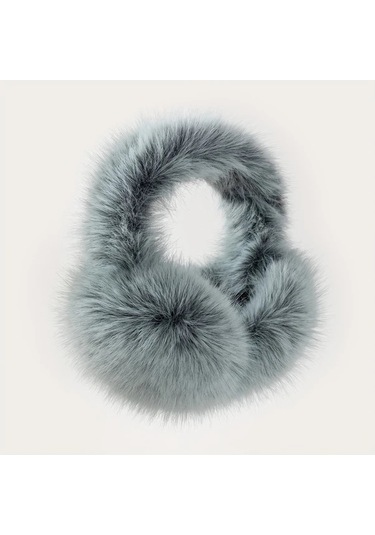 Primepickings Kadın Kırmızı Katlanır Uzun Tüylü Kulaklık Ayarlanabilir Yumuşak Kürk