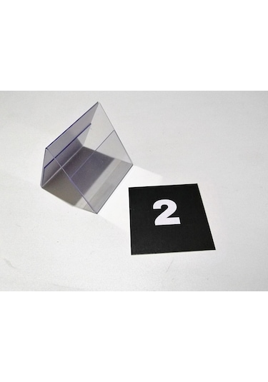 Şeffaf Etiket İsimlik Masa Numaralar Siyah Çift Yön 1-20 Arası Ayaklı Numaralar