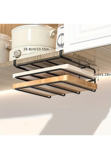 Honeybeeshop Ldq Paslanmaz Çelik Dolap Altı Organizer Raf Siyah Paslanmaz Çelik Tek Katman Mutfak Depolama Ünitesi Siyah-paslanmaz Çelik