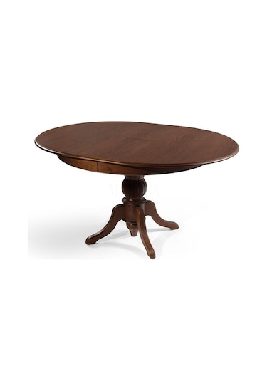 Lindon Baba Ayak Yuvarlak Açılır Masa 110x110 Ceviz