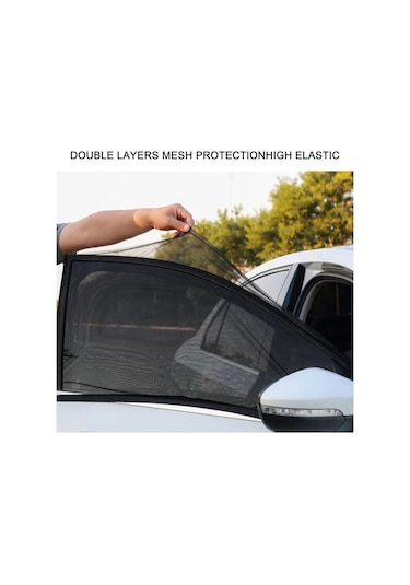 Araba Arka Cam Güneşlik Perdesi İç Güneş Koruması Pencere Filesi Kapağı Sivrisinek Koruması 2 Adet
