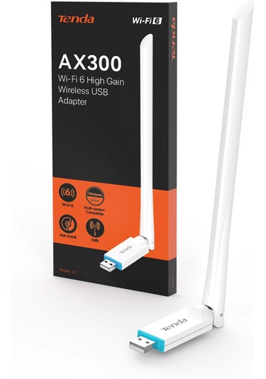 Tenda U2 Ax300 Wi-fi 6 Kablosuz Usb Adaptörü