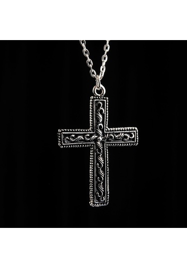 Vintage Büyük Haç Işareti Erkek Kolye Takı Aksesuar K24 T5