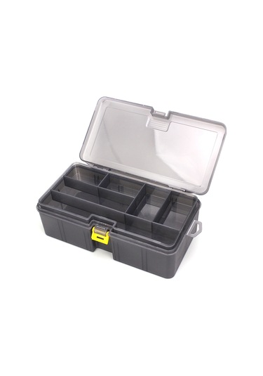 Aubyhe Yüksek Dayanıklı Pp Malzeme İkili Katlı Organize Edici Balıkçılık Araç Kutusu, Şeffaf Kapaklı Ayarlanabilir Bölmelerle Hızlı Erişim