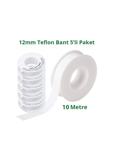 Teflon Bant Sızdırmazlık Bandı 12mm. X 10 Metre 5 Adet