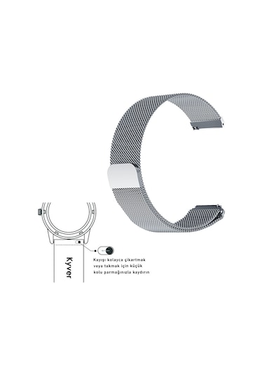 Samsung Galaxy Watch Active 2 Uyumlu Loop Metal Hasır Kordon 20mm