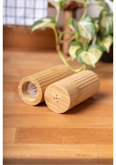 Finehome Voli Bambu Tuzluk Biberlik Kahverengi