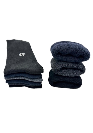 Erkek Havlu Çorap Kışlık Isı Emici Termal Çorap 6'çift Asorti