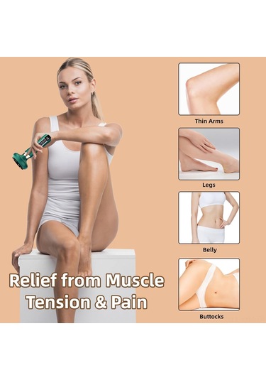 Geeksen 12 Hız Şarjlı El Tipi Vakumlu Masaj Aleti - Derin Kas Rahatlatma Yeşil