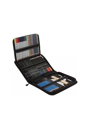 72 Parça Profesyonel Çizim Kalemleri Ve Eskiz Seti, Renkli Kalem, Eskiz Kömür Kalemi, Pastel Kalem, Kalemtraş, Silgi, Depolama Çantası, Sanat Malzemeleri, Çocuklar, Yetişkinler, Sanatçılar İçin Diğer