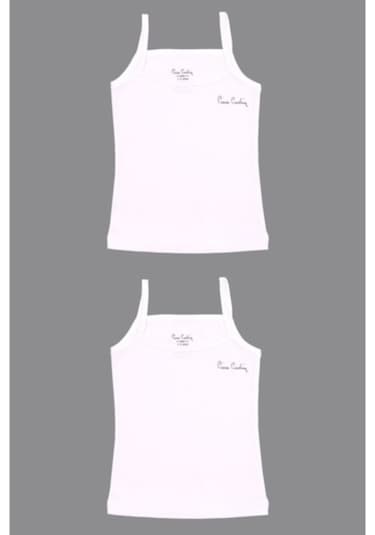 Pierre Cardin Kız Çocuk Likralı 2'Li Beyaz Atlet Beyaz