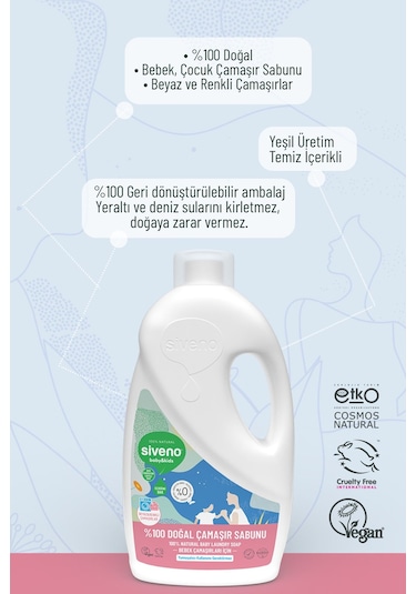 Siveno Baby Doğal Çamaşır Sabunu 1000 ml 2 Adet