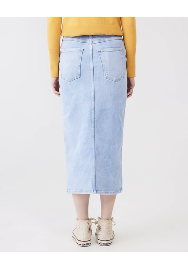 Irene Yırtmaçlı Açık Mavi Jean Etek Açık Mavi Irene Yırtmaçlı Açık Mavi Jean Etek Açık Mavi