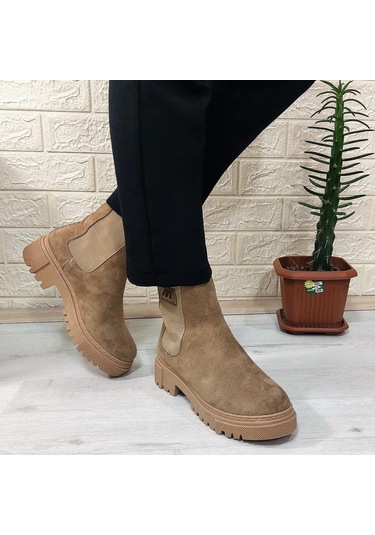 M.p 2744 Vizon Süet İçi Polar Tüylü Bilekten Lastikli Bayan Bot 001