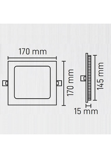 Maxled 12w Kare Sıva Altı Led Panel 3000k Günışığı