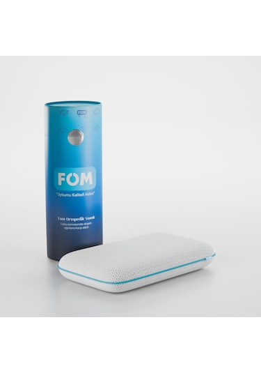 FOM Mini Tombik Visco Uyku Ve Seyahat Yastığı, Pamuk Bebek Yastık 50 X 30 X 10 Açık Mavi