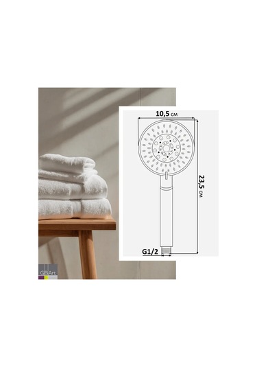 Haiba Büyük Duş Başlığı 5 Modlu 252895122 Gri