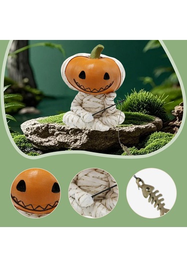 Suntek Balkabağı Figürü Cadılar Bayramı Hediyesi Masa 6x6,7x7,9 Cm