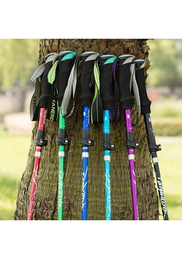 5 Parçalı Katlanır Yürüyüş Bastonu Naturehike Antishock Mavi 95-110cm Mavi Çok Renkli