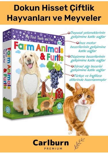 Özel Üretim Görsel Algı Eğlenceli Öğrenme Eğlenceli Dokun Hisset Çiftlik Hayvanları Ve Meyveler