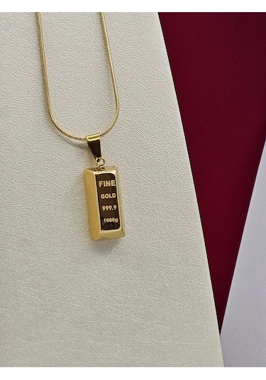 Xuping Külçe Model Altın Renk Çelik Kolye Altın