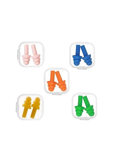 Yüzme İçin 20 Çift Kulak Tıkacı, Yeniden Kullanılabilir Silikon Su Geçirmez Kulak Tıkacı