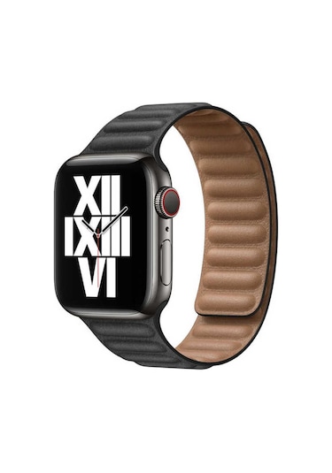 Watch 44mm Uyumlu Krd-34 Deri Kordon -lofy- Turuncu