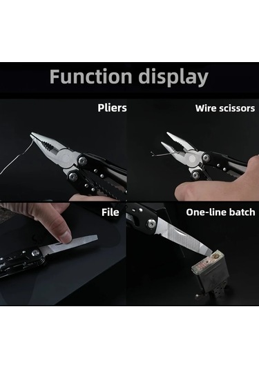 Black Paslanmaz Çelik Çok Alet Pense Açık Kombinasyon Bıçak