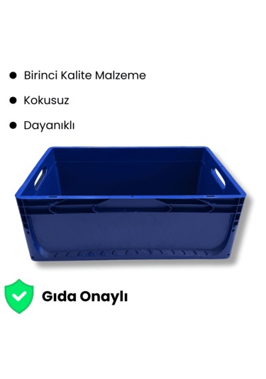 Alpbx 1.kalite Mavi Plastik Kasa 60x40x22 Cm - Kutu 44 Litre Mavi