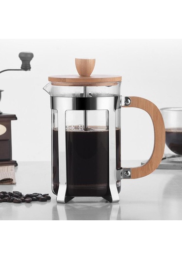 Ahşap Saplı Yüksek Yoğunluklu Filtre Isıya Dayanıklı Borosilikat İle 20oz French Press Kahve Makinesi Diğer