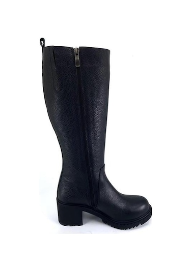 Mammamia 2060 Hakiki Deri Günlük Kadın Bot-siyah Siyah