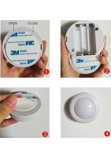 Ayt Powermaster Pm-26973 Rgb Renkli Gün Işığı Led Raf Duvar Aydınlatma Lamba 3xaaa Pil İle Çalışır Tekli Gece Lambası Renkli