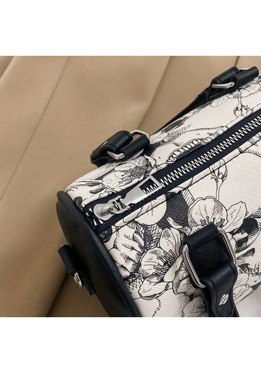 Gotik Kafatası Desenli Boston Çantası