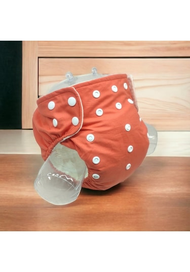 Bezhane 3'lü Çıt Çıtlı Yıkanabilir Bebek Bezi Kiremit Rengi 3'lü