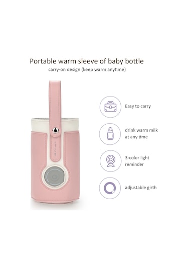 Xindoker Bebek Süt Isıtıcı Çantası Usb - 3 Seviye Sıcaklık Regülatörlü Termostatlı Isıtma Fonksiyonu, Mini Taşınabilir, Ev, Gece Ve Seyahat İçin Uygun Kahverengi