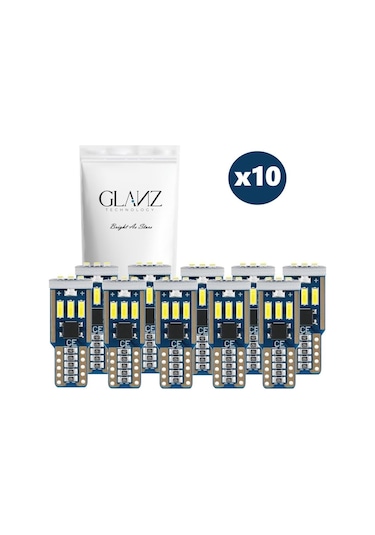 Glanz T10 W5w 6000k Dipsiz Beyaz Park Plaka Ampul Lambası 10 Adet