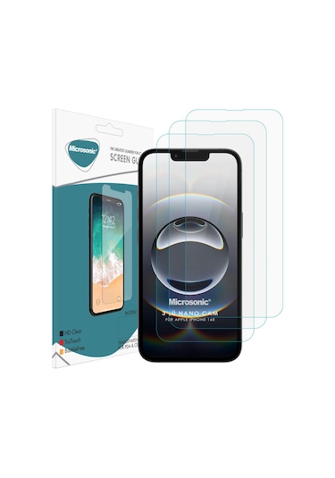 Microsonic Apple Uyumlu iPhone 16e Screen Protector Nano Glass Cam Ekran Koruyucu 3 Lü Paket