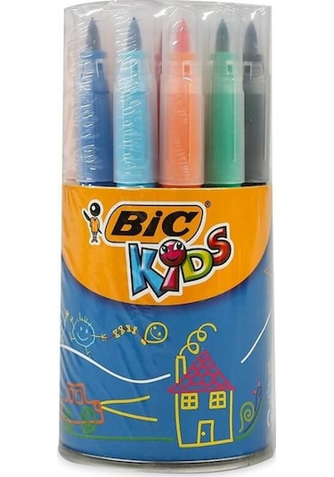 Bic Vısa Fırça Uçlu Keçeli Boya Kalemi 18Li Paket 828965 N11.534