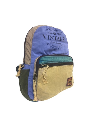 Kaliteli Renkli Vintage Disayn Günlük Sırt Gezi Okul Seyahat Çantası 31 Cm X 41 Cm Yeşil