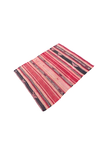 El Dokuma Kilim 85x105 Kırmızı İnce %100 Yün Kilim