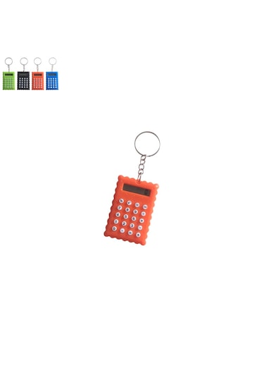 Bisküvi Şekilli Mini 8 Haneli Hesap Makinesi Anahtarlık 1 Adet Ebat: 5,5 Cm X 3,7 Cm Turuncu