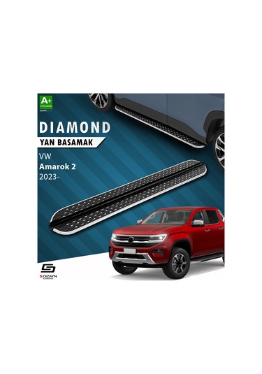 S-dizayn Vw Amarok 2 Diamond Krom Yan Basamak 203 Cm 2023 Üzeri A+ Kalite