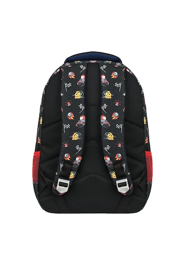 Waddell Lisanslı Go Kart Deri Nakış Desenli Erkek Çocuk İlkokul Sırt Çantası Ve Beslenme Çantası