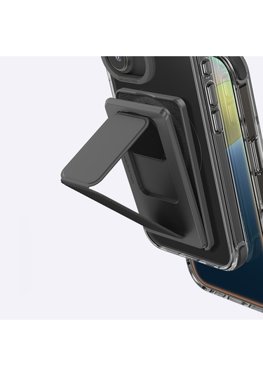 İphone 16 Uyumlu Kılıf Magsafe Özellikli Standlı Kartlıklı Set Amazingthing Omni Adventure Serisi Siyah