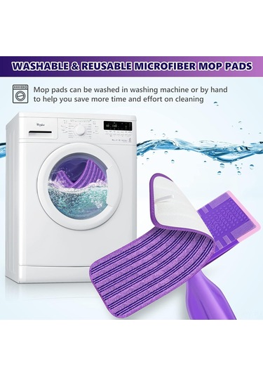 Youmex Swiffer Wet Jet Uyumlu Mikrofiber Mop Padı - 12 İnç, 6 Adet 2 Yeşil+2 Mor+2 Mavi , Yıkama Ve Yeniden Kullanım, Ahşap/seramik/zemin Temizliği