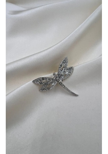 Bb Zirkon Taşlı Yusufcuk Broş Gümüş