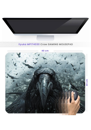 İlyuka 40x30cm Gaming Oyuncu Mousepad Crow Mp174030