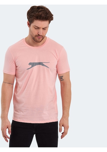 Slazenger SECTOR I Erkek Baskılı Somon Tişört